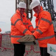 The First Minister visited the Haventus port to take part in 'ground breaking'